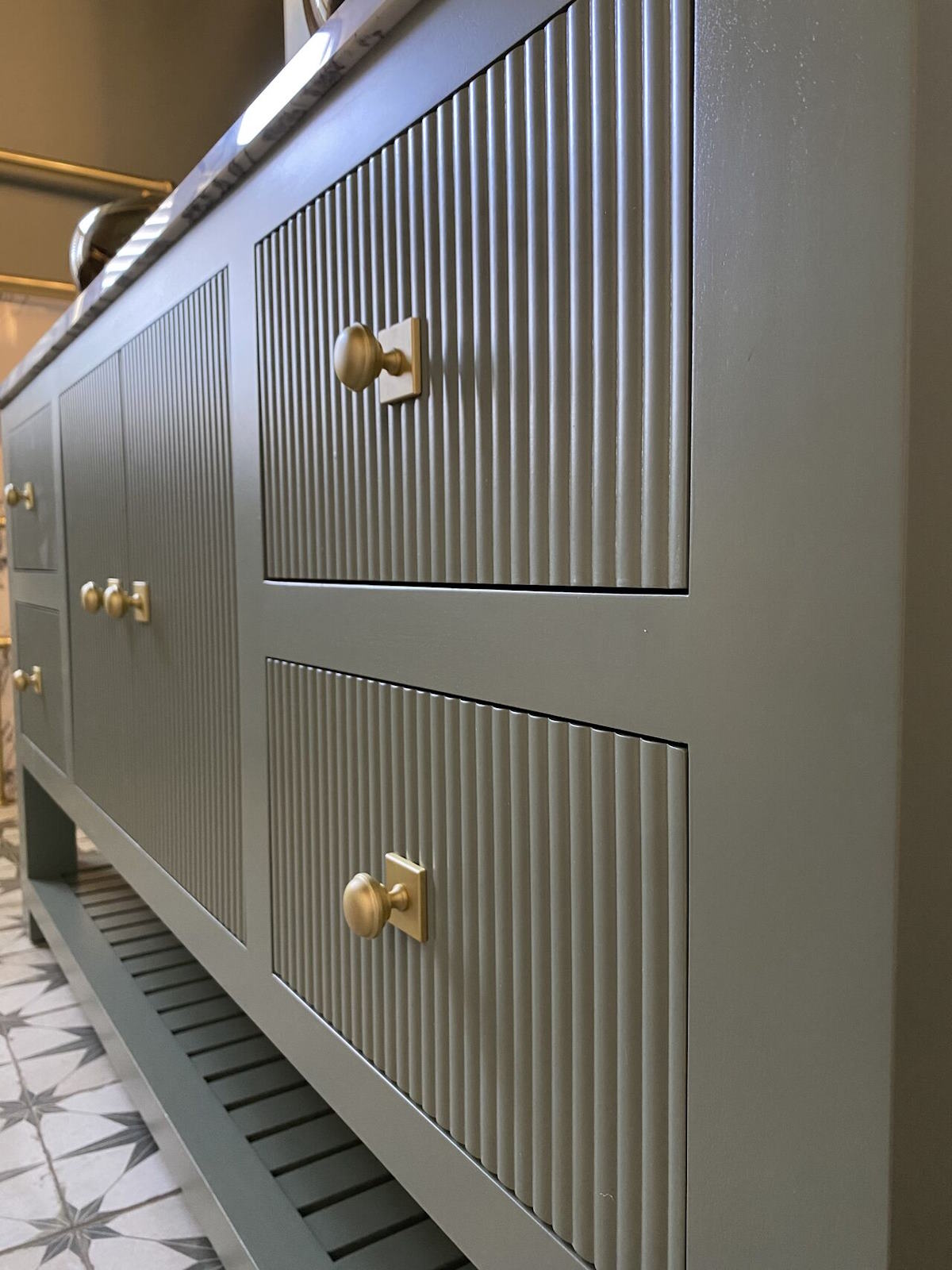 vanity unit fluted front detail