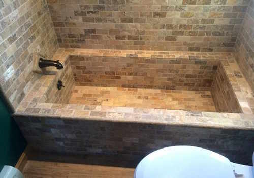 tile formed tub