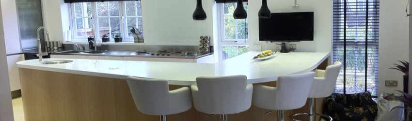 breakfast bar with stools