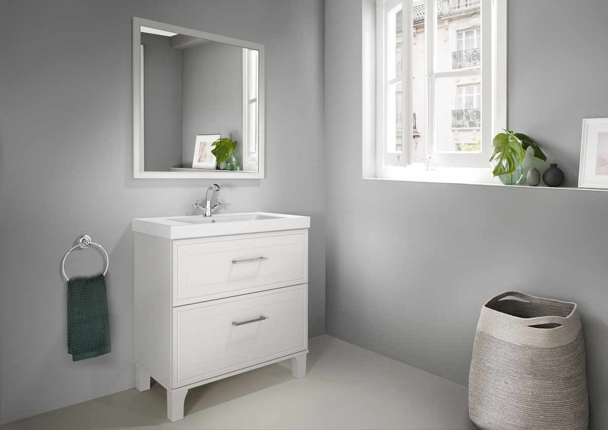 rromea vanity in matt white